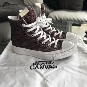 High Top Maroon Blank Canvas Converse 8